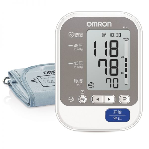 日本进口 欧姆龙（OMRON）上臂式电子血压计家用血压测量仪J730（白色）