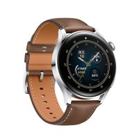 华为（HUAWEI）WATCH 3休闲手表棕色真皮表带（钢色）（时尚款）【区域限购】